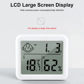 Mini LCD Dijital Saat Termometre Higrometre Açık Kapalı Oda Sıcaklık Nem Ölçer Sensörü Ölçer Hava İstasyonu