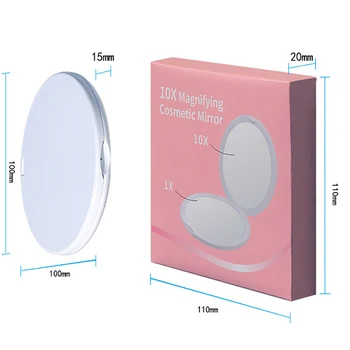 Mini makyaj aynası Taşınabilir Kompakt Cep Aynası 1X 10X Büyüteç Yuvarlak Ayna Seyahat Çantası Ev Ofis Ayna