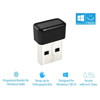 Mini USB Parmak İzi Okuyucu modülü cihazı tanıma Windows 10 hello Biyometrik Güvenlik Anahtarı 360 dokunmatik