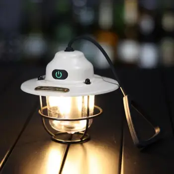 Mini Vintage Metal asılı fenerler 2000mAh 6 modları kamp lambası LED şarj edilebilir açık su geçirmez taşınabilir yürüyüş çadırı ışık