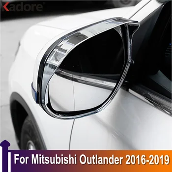 Mitsubishi Outlander 2016 2017 için 2018 2019 Krom Arka dikiz aynası Yağmur Gölge Kapak Trim Cam Güneşlik Kalkanı Çerçeve