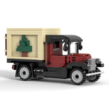 MOC-126375 Sıcak Satış Uyumlu Lego Tuğla Kış Köyü Noel Ağacı Kamyon Araç Modeli Oyuncak noel hediyesi