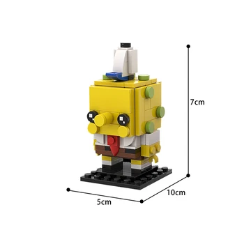 MOC Mini Çizgi Film karakteri Küçük Salyangoz Yapı Taşları Seti Yaramaz Bebek Modeli Sarı Brickheadz DIY Oyuncaklar Çocuklar İçin Noel Hediyeleri
