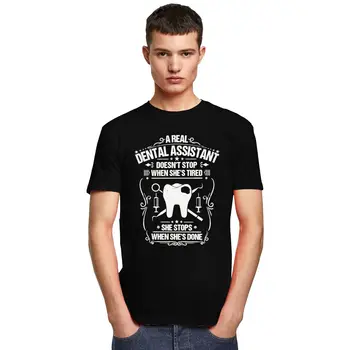 Moda Diş Yardımcısı T Shirt Erkek Kısa Kollu Diş Hekimi T-shirt Diş Hekimliği Hijyenist Tshirt %100 % Pamuk Slim Fit Tee Tops Hediye