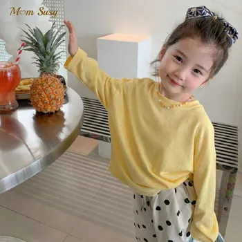 Moda Erkek Bebek Kız T-Shirt Uzun Kollu Yaz Bebek Yürüyor Çocuk Kazak Güneş Koruyucu Tee Üst Bebek Giysileri 1-12Y