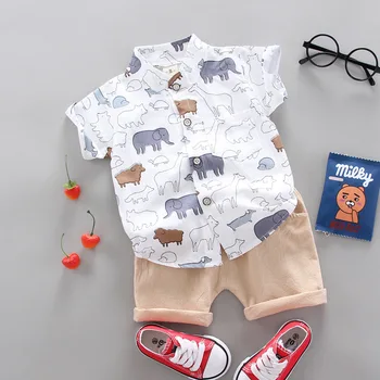 Moda Erkek Bebek Takım Elbise Yaz günlük kıyafetler Set Üst Şort 2 ADET Bebek Giyim Seti Erkek Bebek Takım Elbise Çocuk Giysileri