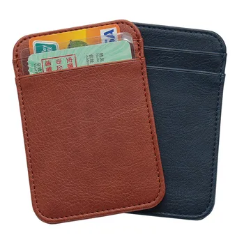 Moda Kredi kart tutucu Çanta Pu Deri İnce Mini Erkekler Nakit Para İş Kadın cüzdan Cep Kılıfı Pasaport Kapağı