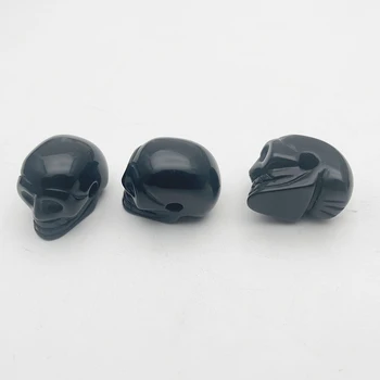 Moda Obsidyen doğal taş kafatası kolye Kolye takı yapımı için Charm dıy iskelet hediye 6 adet Ücretsiz kargo toptan