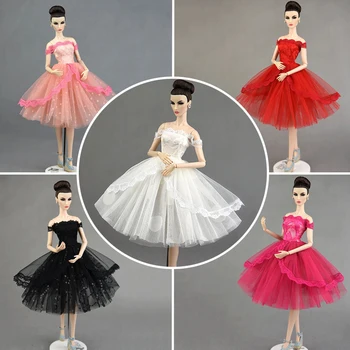 Moda Prenses Elbise Barbie Giysileri Kısa Bale Elbiseler Tutu Akşam Parti Kıyafeti Vestido 1/6 BJD Bebek Aksesuarları Çocuk Oyuncak