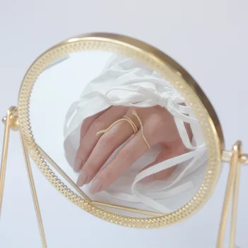Moda Takı Tasarım Çift Parmak Delik Yılan Altın Kaplama Yüzük Lüks AAA Zirkon kadın Topu Açılış Ayarlanabilir Yüzük