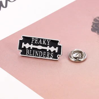 Moda Thomas Shelby Peaky Blinder tıraş bıçağı pin rozeti Hediye Babalar Erkekler Arkadaşlar Metal Emaye Pimleri Broş Sırt Çantası Pin