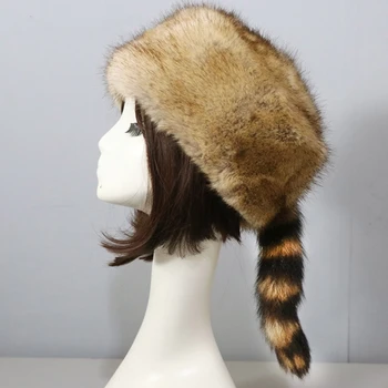 Moda Windproof Faux kürk Kazak tarzı Rus kadınlar kış Kayak kış kulaklığı şapka