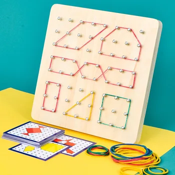 Montessori Bebek Yaratıcı Oyuncak Grafik Kauçuk Kravat Tırnak Panoları Kartları Çocukluk Eğitimi Okul Öncesi Çocuk Oyuncakları Eğitici
