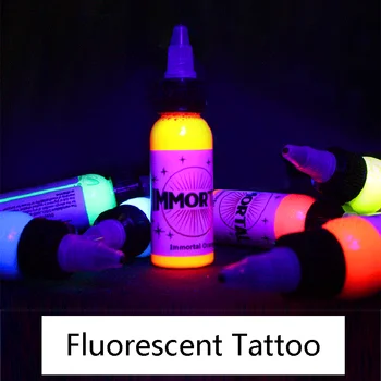 Mor ışık dövme mürekkepleri profesyonel kalıcı makyaj vücut Microblading kolay boyama floresan Pigment DIYglow Uv dövme mürekkebi