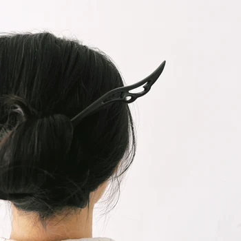 Morkopela Sandal Ağacı Şekli Firkete Klipler El Yapımı Sarmal Ahşap Saç Çatal Sopa Retro Çin Hanfu Elbise Headdress Headpieces