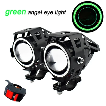 Motosiklet farlar LED melek göz lambası U7 125W çalışma spot kafa lambası motosiklet sis lambası motor yardımcı sürüş lambası su geçirmez