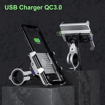 Motosiklet Telefon Tutucu İle QC3. 0 3A USB Hızlı Şarj Motosiklet Cep Telefonu Standı Tutucu iPhone 13 12 XS MAX Samsung S10 S9