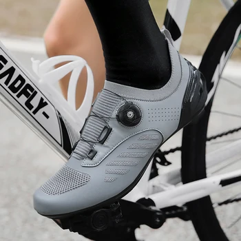 MTB düz ayakkabı Erkekler Hız Bisiklet Sneakers Kendinden kilitleme klip pedalı yol bisikleti ayakkabıları Kadın SPD Cleats Yarış Bisiklet Ayakkabı