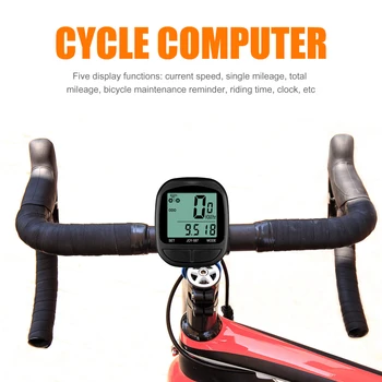 MTB Yol Bisikleti Kilometre Sayacı Kilometre Bisiklet Kablolu Kronometre Sürme Aksesuarları Bisiklet Bilgisayar Su Geçirmez LCD dijital ekran