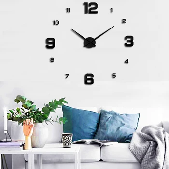 Muhsein Aydınlık duvar saat ev dekoru Sessiz Saat Büyük Boy dıy Duvar Sticker Saat Rakamları quartz saat Hediye İçin Ücretsiz Kargo