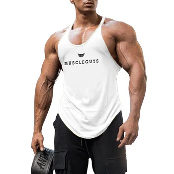 Muscleguys Marka giyim spor salonu için üst giyim erkekler pamuk spor stringer atlet kas kolsuz gömlek vücut geliştirme yelek spor tankı