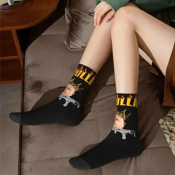 Mutlu Komik erkek Çorapları Harajuku Kral Hasbulla Magomedov Çorap Spor Kadın Çorap İlkbahar Yaz Sonbahar Kış