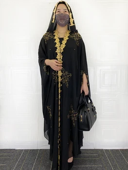 Müslüman Açık Siyah Abayas Kadınlar İçin Dubai 2021 Türkiye İslam Elmas Başörtüsü Elbiseler Büyük Boy Afrika Akşam Parti Uzun Elbise