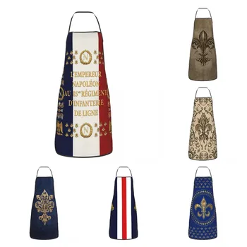 Napolyon Fransız 85th Alay Bayrağı mutfak önlükleri Erkekler Kadınlar Mutfak Şef Fransa Fleur De Lis Tablier Mutfağı Pişirme Pişirme
