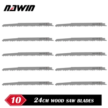 NAWIN 10 adet Pistonlu Testere Bıçakları Saber Testere El Testeresi Çok Testere kesme bıçağı Ahşap Metal PVC Boru Elektrikli El Aletleri Aksesuarları