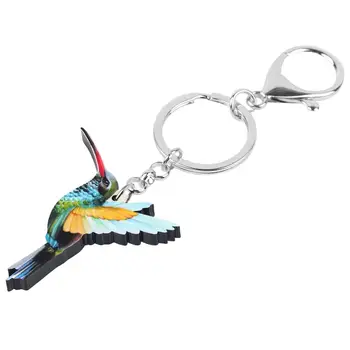 NEWEI Akrilik Hummingbird Kuş anahtar zincirleri Hayvan anahtarlıklar Kadınlar Kızlar İçin Genç Erkek Çanta Araba Çanta Süslemeleri Hediye Sıcak Satış Toplu