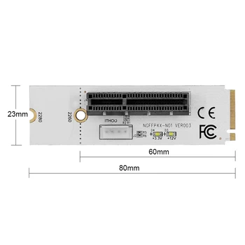 NGFF M. 2 PCI-E 4X Yükseltici Kart M2 Anahtar M PCIe X4 Transferi için LED Voltaj Göstergesi ile PCI Express 1X ila 16X Adaptörü