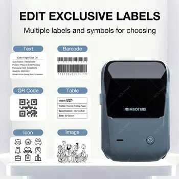 NiiMbot B1 barkod etiketi Makinesi Kablosuz Termal Yazıcı Bluetooth termal etiket Yazıcı Kendinden yapışkanlı yapışkanlı etiketleme makinesi