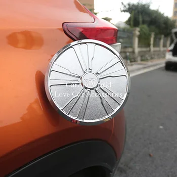 Nissan Kicks 2017-2019 için Benzinli Gaz Yakıt Deposu Kapağı Yağ Kutusu Kapağı Düzeltir Çerçeve Paneli ABS Krom Sticker Araba Şekillendirici Aksesuarları