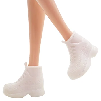 NK 5 Pairs Bebek Ayakkabı Beyaz Spor Yüksek Topuklu Moda Sandalet barbie bebek Aksesuarları Yüksek Kaliteli Bebek DIY Oyuncak 005A