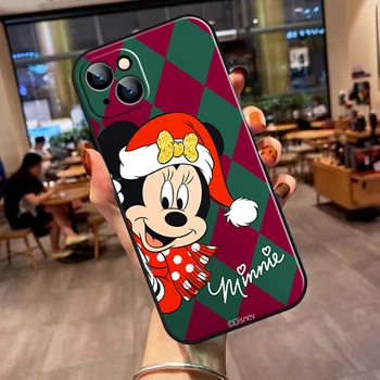Noel Disney Mickey Dikiş iPhone 14 13 12 11 Pro 12 13 Mini X XR XS Max SE 7 8 Artı telefon kılıfı Carcasa Darbeye Dayanıklı