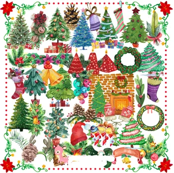 Noel kristal top yılbaşı ağacı sticker El Sanatları Ve Scrapbooking Çıkartmaları Kitap Öğrenci Etiket Dekoratif Sticker Çocuk Oyuncakları