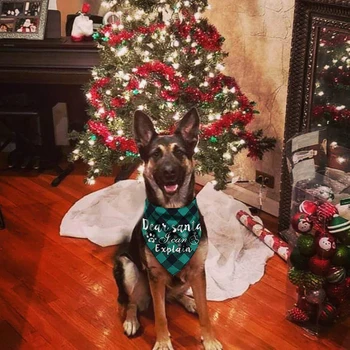 Noel Köpek Ekose Bandana Geri Dönüşümlü Üçgen Önlükler Eşarp Aksesuarları Kostümleri Küçük Orta Büyük Köpekler Kediler Evcil Hayvanlar