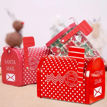 Noel Malzemeleri Noel hediye şeker kutusu Kutusu Zanaat Demir saklama kutusu Organizatör Teneke Kutu Posta Kutusu Noel Noel Ağacı Süsleri