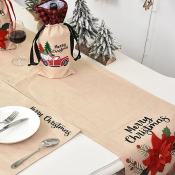Noel Masa Bayrağı çay masası Masaüstü Dekorasyon Karikatür Festivali Masa Örtüsü Parti Yemeği kaymaz Masa Koşucu