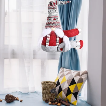 Noel Perde Toka Gnome Bebek Süsleme Ev Noel Doğum Tieback perde kancası Pencere Oturma Odası Masa Dekorasyon Oyuncak