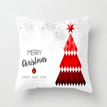 Noel Yastık Kılıfı 45cm Noel minder örtüsü yılbaşı dekoru Ev İçin Polyester Yastık Kılıfı Baskılı minder örtüsü s Kanepe İçin