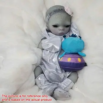 Npk 15 inç Reborn Kiti Imani Alien Bebek Premie Gerçekçi Cadılar Bayramı Sise Yumuşak Kiti H3n6