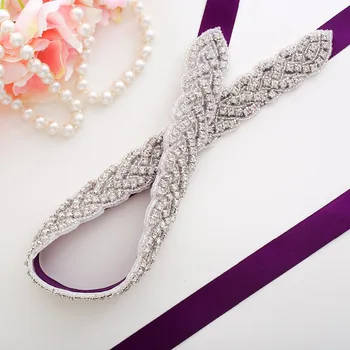NZUK Düğün Kemer Kristal Gümüş Taklidi gelin kemeri El Yapımı elmas Gelin Elbise Kanat Düğün Aksesuarları İçin
