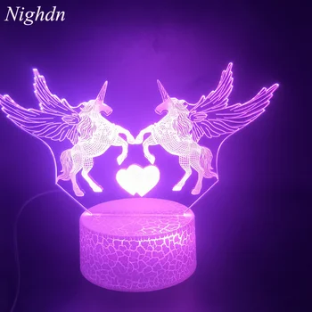 Nıghdn Tekboynuzlar Hediyeler Kızlar için Unicorn Gece İşığı Lambası Dimmer 16 Renk Değiştirme Uzaktan Kumanda Unicorn Oyuncaklar Doğum Günü Hediyeleri