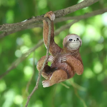 Oenux Simülasyon Vahşi Hayvan Şempanze Orangutan Gorilla Ağacı Tembellik Maymun Modeli Aksiyon Figürleri Bahçe Minyatür Dekorasyon Oyuncak