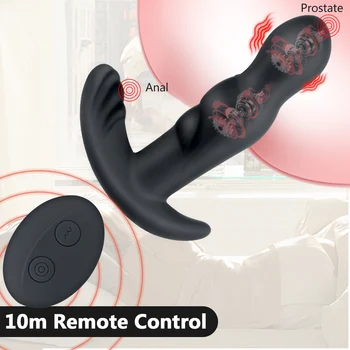 OLO Titreşimli Butt Plug 360 Derece Rotasyon G-spot Stimülasyon Anal Plug Vibratör prostat masaj aleti Seks Oyuncak Erkekler için