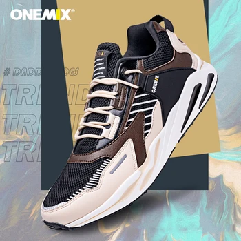 ONEMIX Retro koşu ayakkabıları erkek Büyük Boy Sneakers Vahşi Rahat rahat ayakkabılar Açık Seyahat Harajuk Yürüyüş koşu ayakkabıları