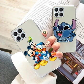 Onur için X8 X 8 5G X6 telefon kılıfı Sevimli Mickey Minnie Mouse Papatya Donald Ördek Dikiş HonorX8 Şeffaf Şeffaf Yumuşak TPU Kapak