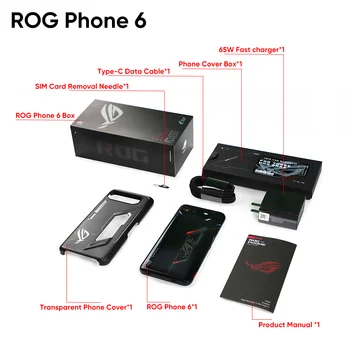 Orijinal ASUS ROG Telefon 6 Küresel ROM 5G Oyun Telefonu Snapdragon 8+ Gen 1 6.78 