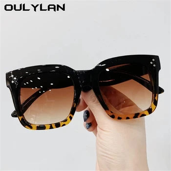 Oulylan Boy Güneş Kadınlar Vintage Marka Degrade güneş gözlüğü Shades Bayanlar ıçin Leoaprd Çerçeve Renkli Gözlük UV400